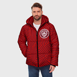 Куртка зимняя мужская Manchester City отпечатки, цвет: 3D-красный — фото 2