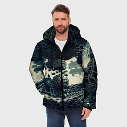 Куртка зимняя мужская Трехмерный готический фрактал, цвет: 3D-светло-серый — фото 2