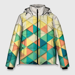 Куртка зимняя мужская Мозаичный градиент, цвет: 3D-красный