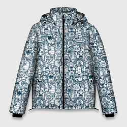 Куртка зимняя мужская Монстрики с антенками, цвет: 3D-светло-серый