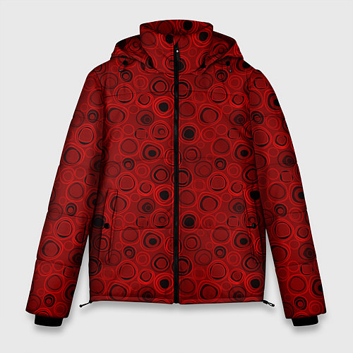 Мужская зимняя куртка Красный абстрактный узор / 3D-Красный – фото 1