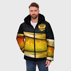 Куртка зимняя мужская Black & gold - герб России, цвет: 3D-светло-серый — фото 2