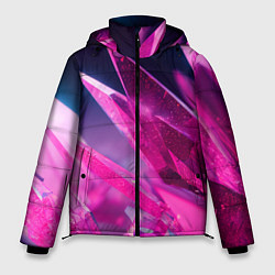 Куртка зимняя мужская Розовые кристаллы, цвет: 3D-светло-серый