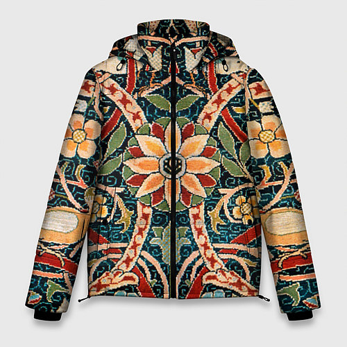 Мужская зимняя куртка Ковер с птицами / 3D-Светло-серый – фото 1