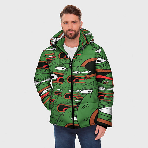 Мужская зимняя куртка Пепе лягушка / 3D-Черный – фото 3
