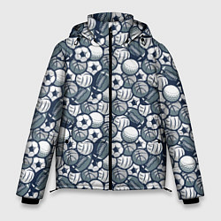 Куртка зимняя мужская Мячи спортивные, цвет: 3D-светло-серый