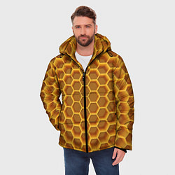 Куртка зимняя мужская Volumetric honeycombs, цвет: 3D-красный — фото 2