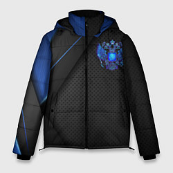 Куртка зимняя мужская Черно-синий герб России, цвет: 3D-красный