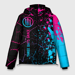 Куртка зимняя мужская Three Days Grace - neon gradient: по-вертикали, цвет: 3D-черный