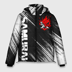 Куртка зимняя мужская Киберпанк - Потертости - Samurai, цвет: 3D-красный