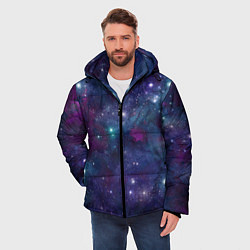 Куртка зимняя мужская Бесконечность звездного неба, цвет: 3D-красный — фото 2