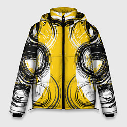 Куртка зимняя мужская Абстрактный развод краской по холсту, цвет: 3D-светло-серый