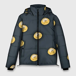 Куртка зимняя мужская Грусть смайла, цвет: 3D-черный