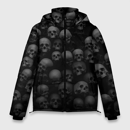 Мужская зимняя куртка Композиция из черепов - Dark / 3D-Красный – фото 1