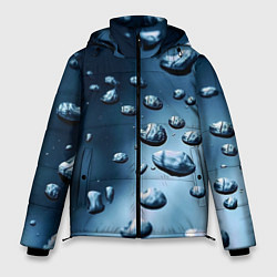 Куртка зимняя мужская Капли воды на матовом стекле - текстура, цвет: 3D-красный