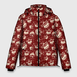 Куртка зимняя мужская Череп и полоски, цвет: 3D-красный