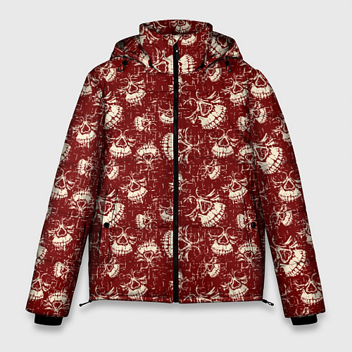 Мужская зимняя куртка Череп и полоски / 3D-Красный – фото 1