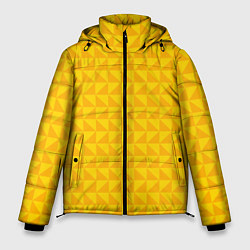 Мужская зимняя куртка Геометрия - желтые треугольники