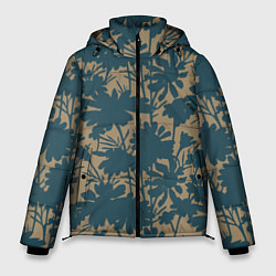 Куртка зимняя мужская Цветочный камуфляж, цвет: 3D-черный