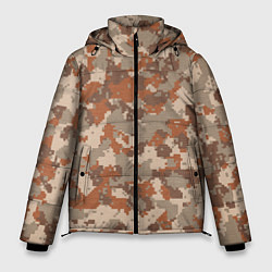 Мужская зимняя куртка Цифровой камуфляж - серо-коричневый