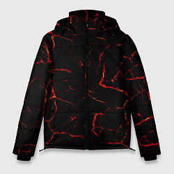 Куртка зимняя мужская Текстура лавы, цвет: 3D-красный