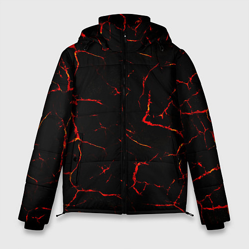 Мужская зимняя куртка Текстура лавы / 3D-Красный – фото 1