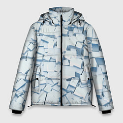 Мужская зимняя куртка Множество белых кубов в абстракции