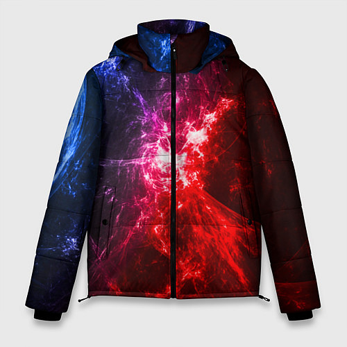 Мужская зимняя куртка Вспышка в космосе / 3D-Красный – фото 1