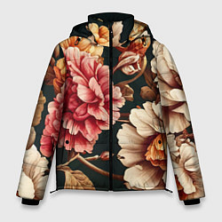 Мужская зимняя куртка Цветы в стиле рококо