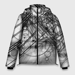 Куртка зимняя мужская Геометрические фигуры графика, цвет: 3D-светло-серый