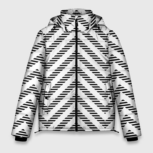 Мужская зимняя куртка Паттерн ломанных линий / 3D-Красный – фото 1