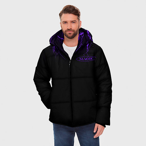 Мужская зимняя куртка Молнии Magic / 3D-Черный – фото 3