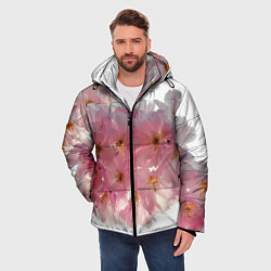 Куртка зимняя мужская Нежно розовая сакура, цвет: 3D-светло-серый — фото 2