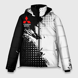Куртка зимняя мужская Mitsubishi - черно-белая абстракция, цвет: 3D-черный