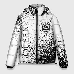 Куртка зимняя мужская Queen и рок символ на светлом фоне, цвет: 3D-черный