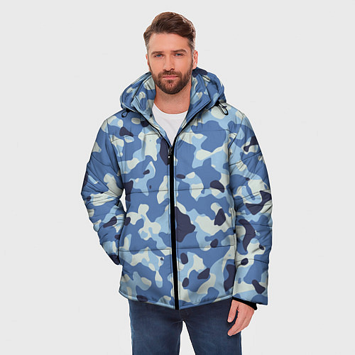 Мужская зимняя куртка Камуфляж ВМФ цифра крупный / 3D-Черный – фото 3