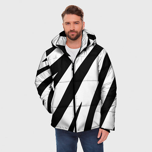 Мужская зимняя куртка Камуфляж зебры / 3D-Черный – фото 3