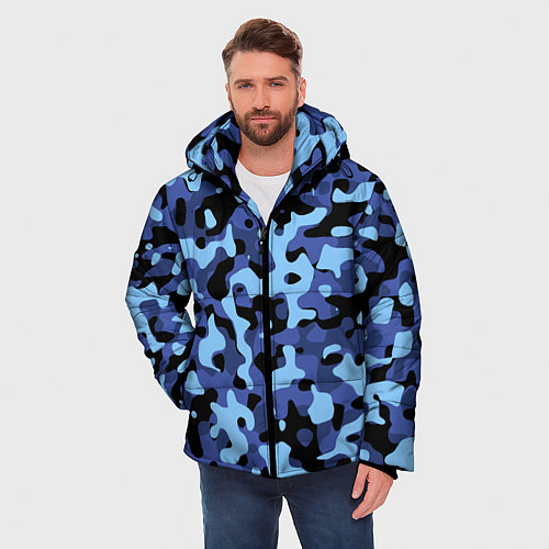 Мужская зимняя куртка Камуфляж Sky Blue / 3D-Черный – фото 3