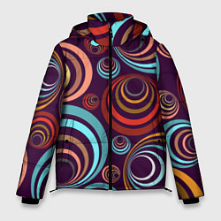 Мужская зимняя куртка Множество разноцветных окружностей