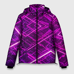 Мужская зимняя куртка Абстрактные геометрические фиолетовые объекты