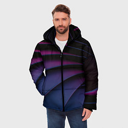 Куртка зимняя мужская Спиральные тёмные пластины, цвет: 3D-красный — фото 2