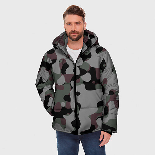 Мужская зимняя куртка Камуфляж Urban Night / 3D-Черный – фото 3