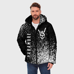 Куртка зимняя мужская Paramore и рок символ на темном фоне, цвет: 3D-черный — фото 2