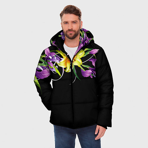 Мужская зимняя куртка Лилии / 3D-Черный – фото 3
