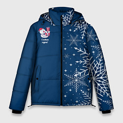 Куртка зимняя мужская Новогодние снеговики, цвет: 3D-светло-серый