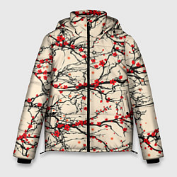 Куртка зимняя мужская Sakura flowers, цвет: 3D-светло-серый