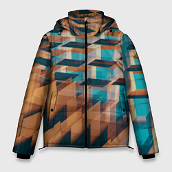 Куртка зимняя мужская Абстрактное множество поверхностей разных цветов, цвет: 3D-светло-серый