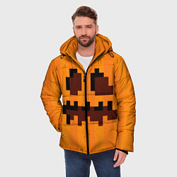 Куртка зимняя мужская Тыква - Майнкрафт - Хеллоуин, цвет: 3D-красный — фото 2