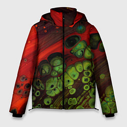 Мужская зимняя куртка Абстрактные красный песок и зелёные камни
