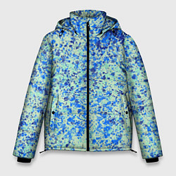 Куртка зимняя мужская Текстура абстракция лёд синий, цвет: 3D-черный